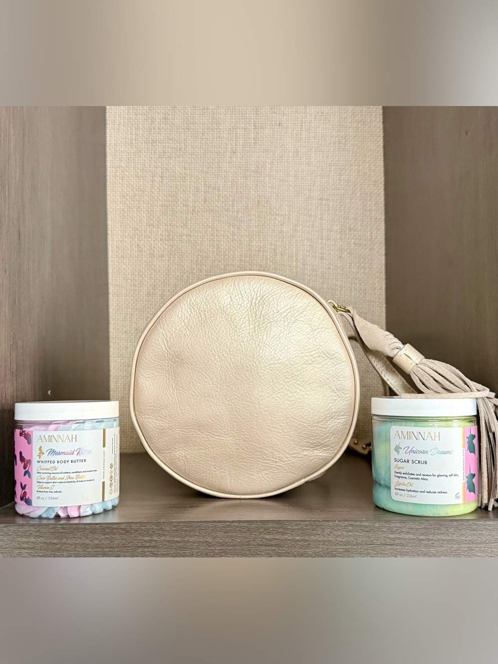 Mark & Graham Metallic Cream Crossbody & Aminnah Unicorn Dreams & Mermaid Kisses